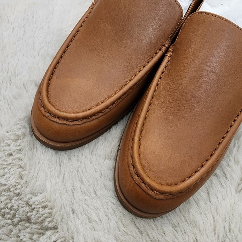 Everlane Modern Loafer Camel Tan Leather Slip On Stacked Heel Shoes Size 11 - Picture 7 of 13